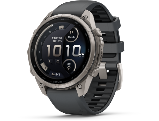 Spordikell Garmin fenix 9 47mm Pro - Titanium with Graphite/Black Silicone Band