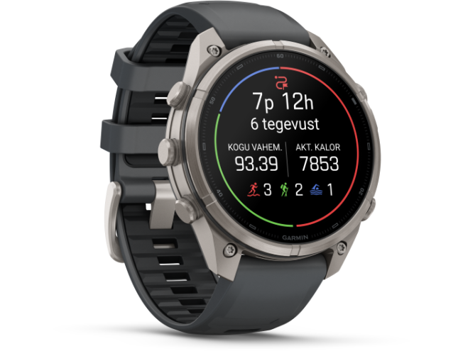 Spordikell Garmin fenix 9 47mm Pro inReach - Titanium with Graphite/Black Silicone Band