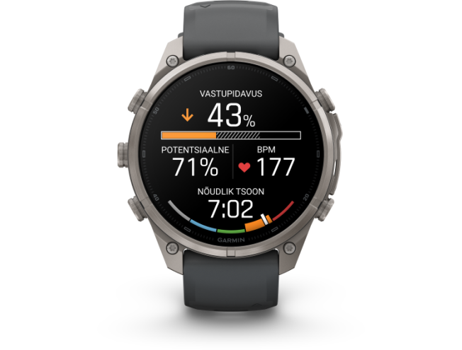 Spordikell Garmin fenix 9 47mm Pro - Titanium with Graphite/Black Silicone Band