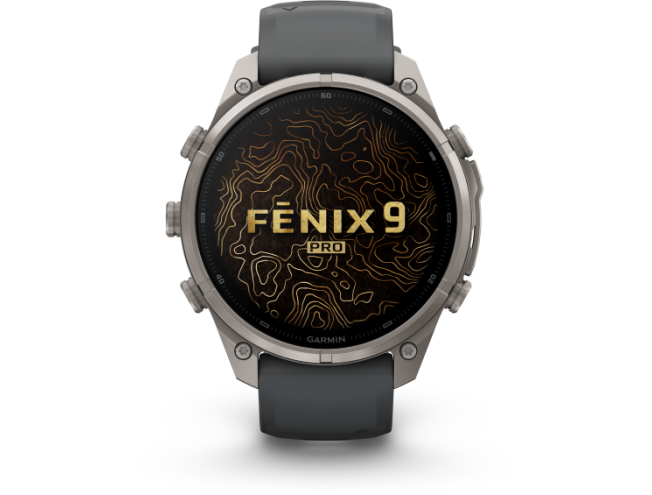 Spordikell Garmin fenix 9 47mm Pro - Titanium with Graphite/Black Silicone Band
