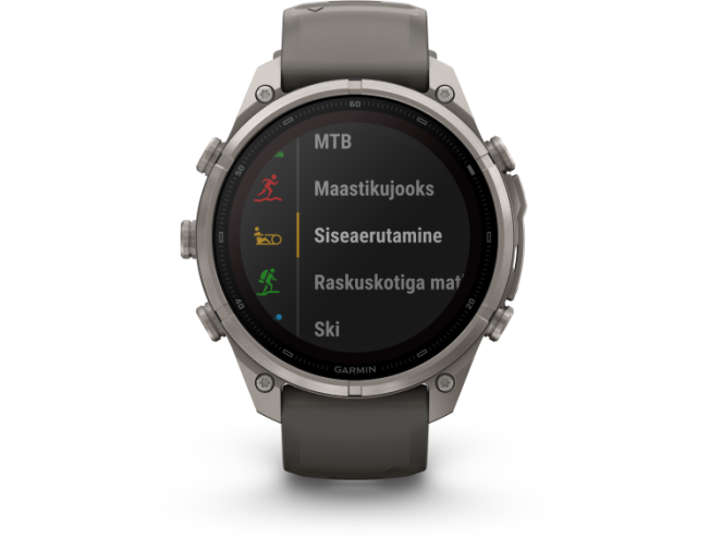 Spordikell Garmin fenix 9 47mm Pro Solar inReach - Titanium with Pebble Grey Silicone Band