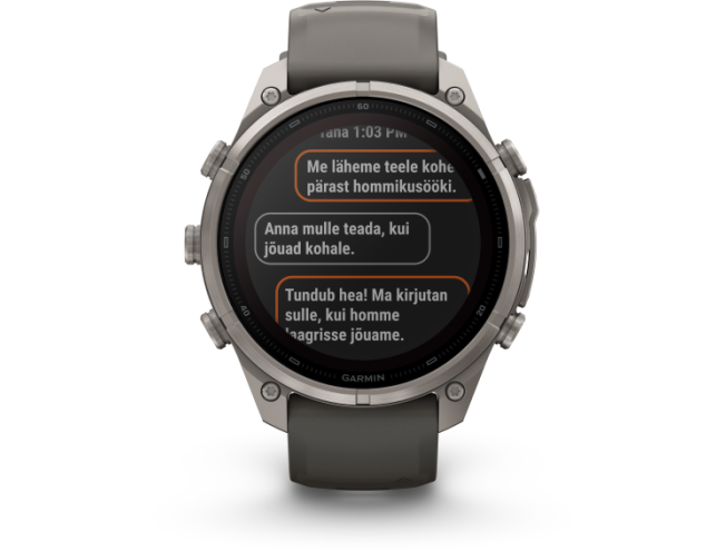 Spordikell Garmin fenix 9 47mm Pro Solar inReach - Titanium with Pebble Grey Silicone Band
