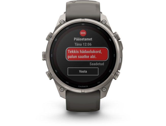 Spordikell Garmin fenix 9 47mm Pro Solar inReach - Titanium with Pebble Grey Silicone Band