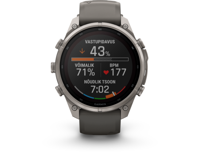 Spordikell Garmin fenix 9 47mm Pro Solar inReach - Titanium with Pebble Grey Silicone Band