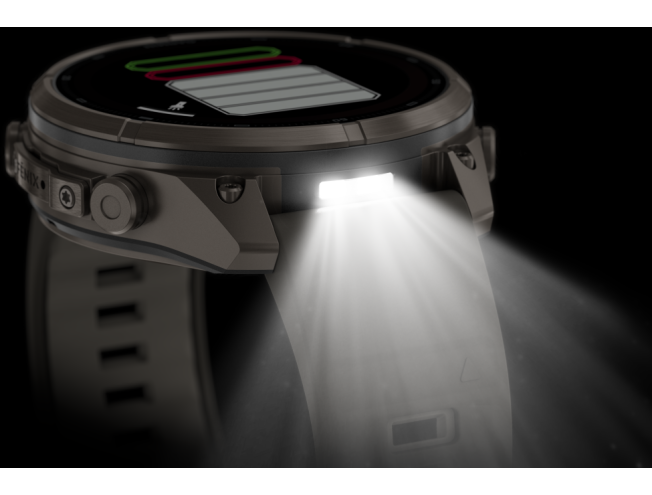 Spordikell Garmin fenix 9 47mm Pro Solar inReach - Titanium with Pebble Grey Silicone Band