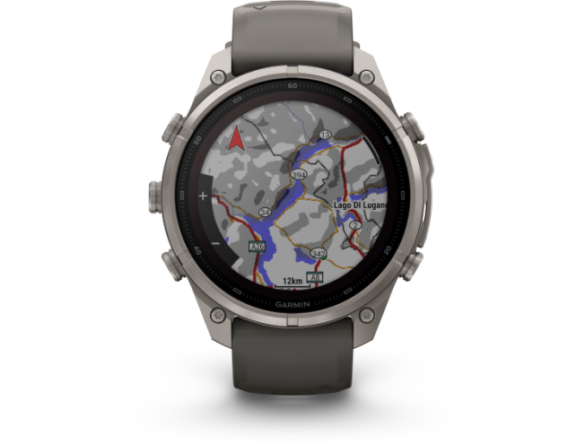 Spordikell Garmin fenix 9 47mm Pro Solar inReach - Titanium with Pebble Grey Silicone Band