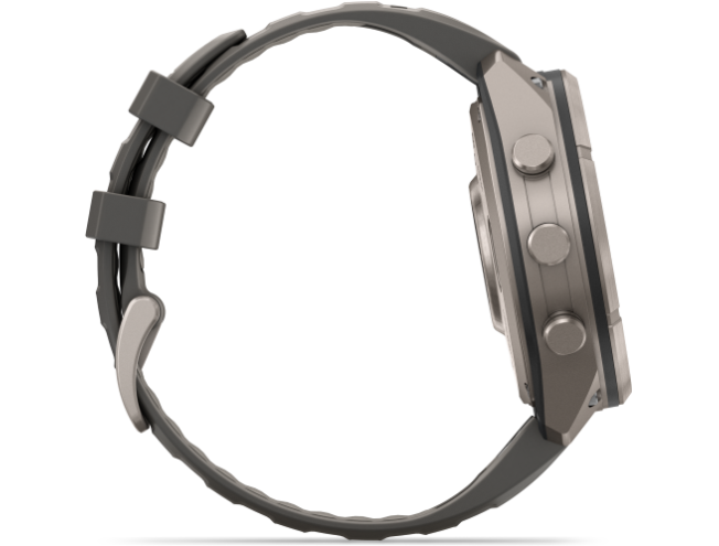 Spordikell Garmin fenix 9 47mm Pro Solar inReach - Titanium with Pebble Grey Silicone Band