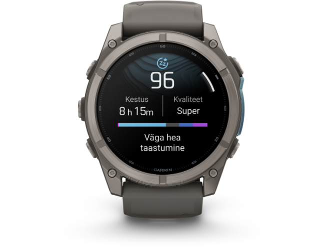 Spordikell Garmin fenix 9 51mm Standard - Titanium with Pebble Grey Silicone Band
