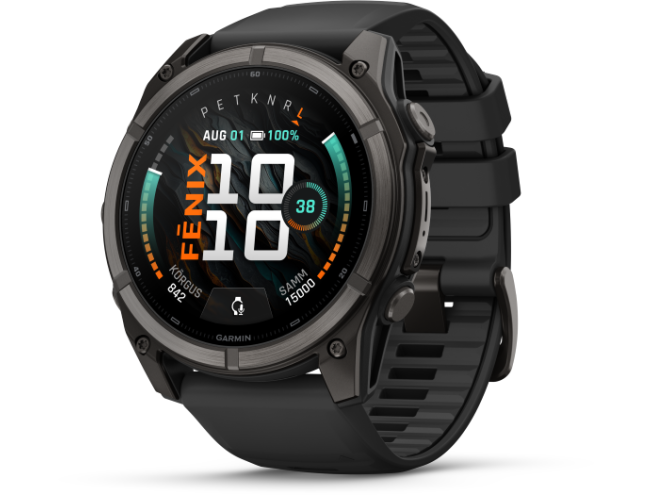 Spordikell Garmin fenix 9 51mm Standard - Carbon Grey DLC Titanium with Black Silicone Band