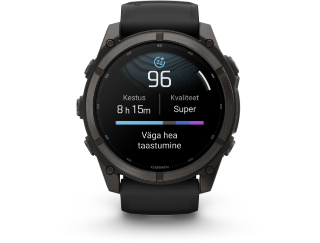Spordikell Garmin fenix 9 51mm Standard - Carbon Grey DLC Titanium with Black Silicone Band