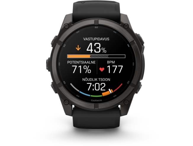 Spordikell Garmin fenix 9 51mm Standard - Carbon Grey DLC Titanium with Black Silicone Band