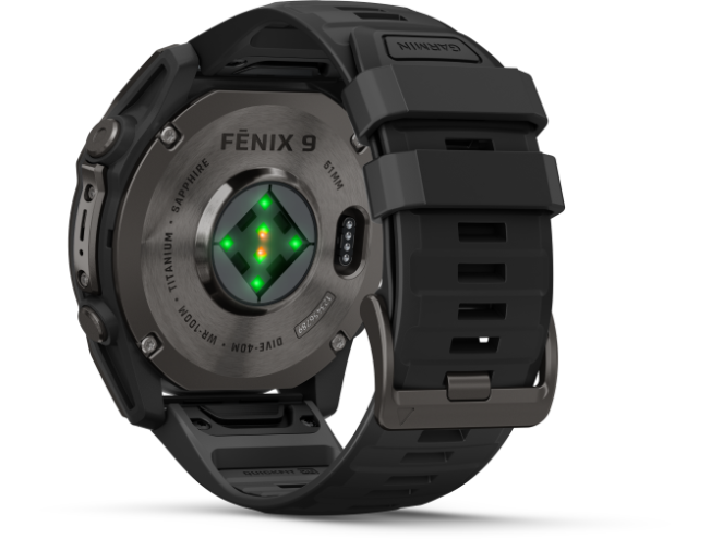 Spordikell Garmin fenix 9 51mm Standard - Carbon Grey DLC Titanium with Black Silicone Band