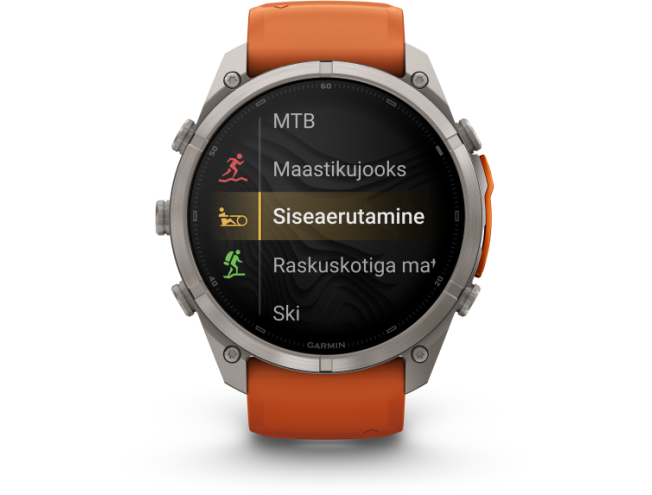 Spordikell Garmin fenix 9 51mm Pro inReach - Titanium with Autumn Orange/Spark Orange Silicone Band