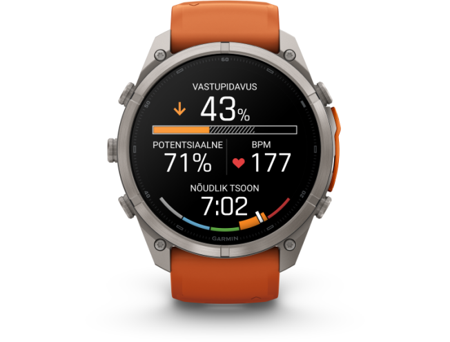 Spordikell Garmin fenix 9 51mm Pro inReach - Titanium with Autumn Orange/Spark Orange Silicone Band