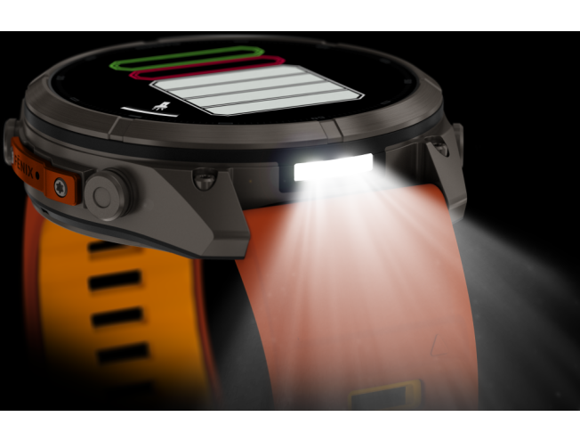 Spordikell Garmin fenix 9 51mm Pro inReach - Titanium with Autumn Orange/Spark Orange Silicone Band