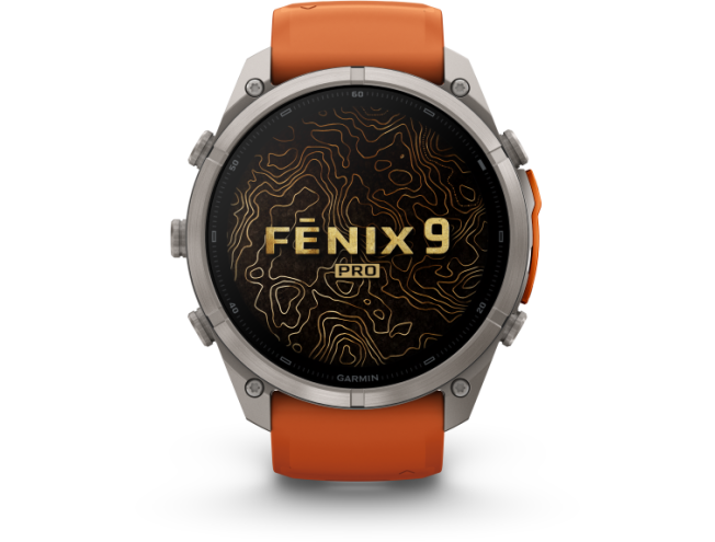 Spordikell Garmin fenix 9 51mm Pro inReach - Titanium with Autumn Orange/Spark Orange Silicone Band
