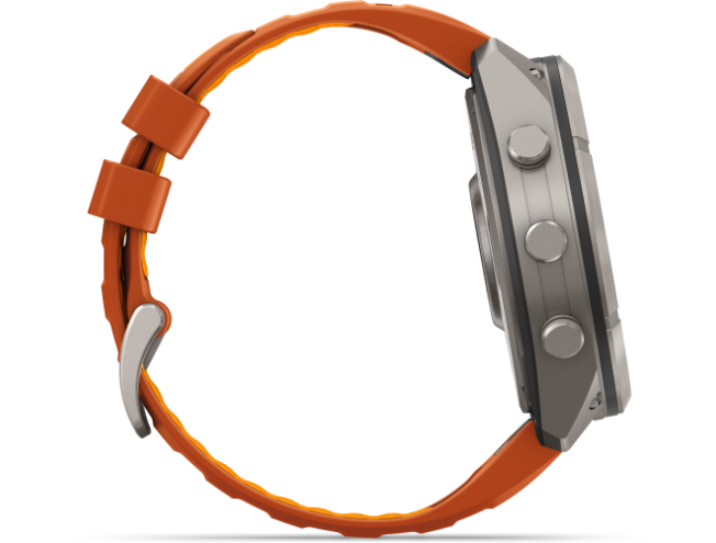 Spordikell Garmin fenix 9 51mm Pro inReach - Titanium with Autumn Orange/Spark Orange Silicone Band