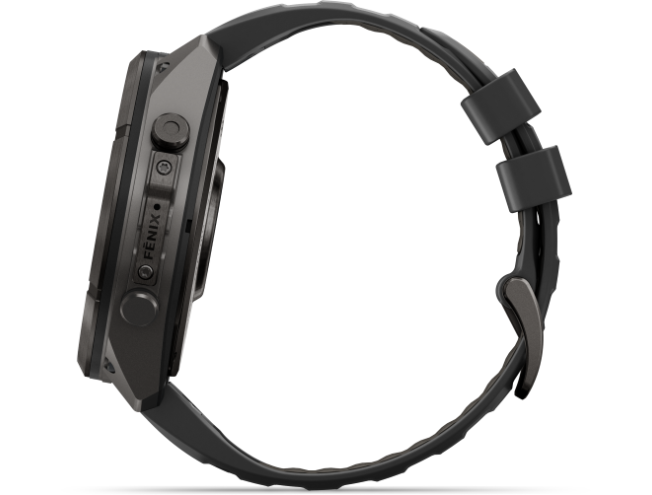 Spordikell Garmin fenix 9 51mm Pro inReach - Carbon Gray DLC Titanium with Black/Pebble Grey Silicone Band