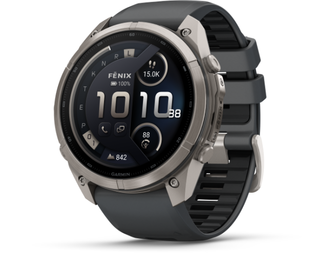 Spordikell fenix 9 51mm Pro inReach - Titanium with Graphite/Black Silicone Band