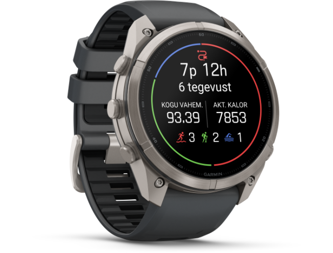 Spordikell Garmin fenix 9 51mm Pro inReach - Titanium with Graphite/Black Silicone Band