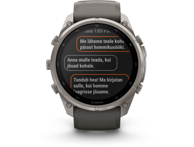 Spordikell Garmin fenix 9 51mm Pro Solar inReach - Titanium with Pebble Grey Silicone Band