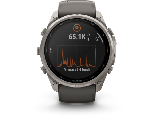 Spordikell Garmin fenix 9 51mm Pro Solar inReach - Titanium with Pebble Grey Silicone Band