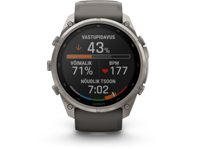 Spordikell Garmin fenix 9 51mm Pro Solar inReach - Titanium with Pebble Grey Silicone Band