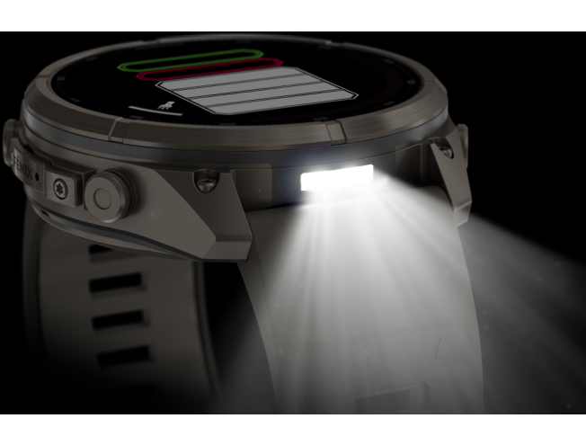 Spordikell Garmin fenix 9 51mm Pro Solar inReach - Titanium with Pebble Grey Silicone Band