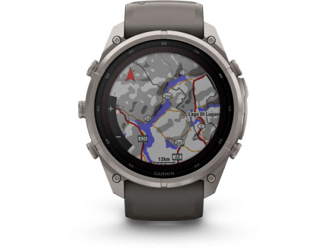 Spordikell Garmin fenix 9 51mm Pro Solar inReach - Titanium with Pebble Grey Silicone Band