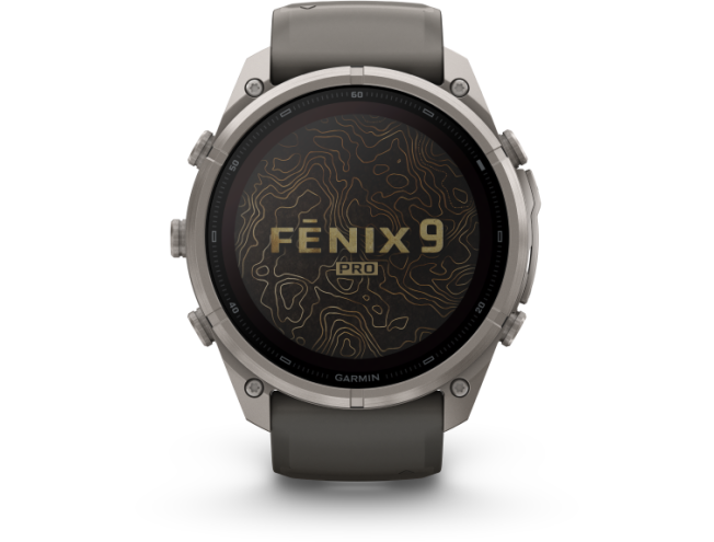 Spordikell Garmin fenix 9 51mm Pro Solar inReach - Titanium with Pebble Grey Silicone Band