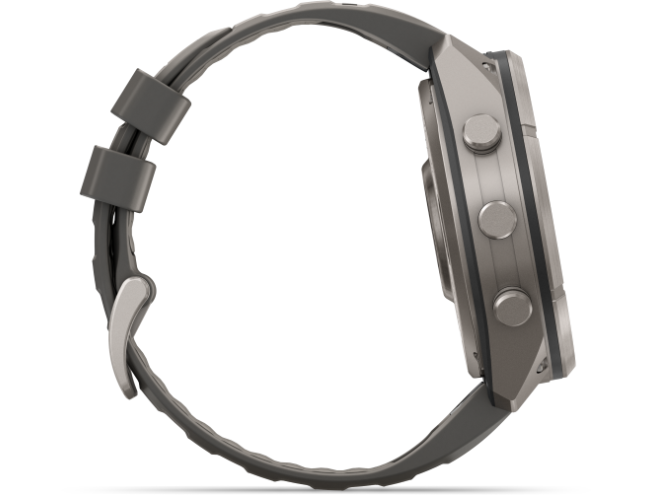 Spordikell Garmin fenix 9 51mm Pro Solar inReach - Titanium with Pebble Grey Silicone Band