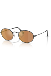 P&auml;ikeseprillid Ray-Ban Oval Black Brown Mirror Gold