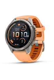 Spordikell Garmin fenix 9 43mm Pro inReach - Titanium with Shell Pink/Autumn Orange Silicone Band