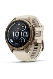 Spordikell Garmin fenix 9 43mm Pro inReach - Autumn Gold Titanium with Cream/French Grey Silicone Band