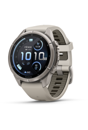 Spordikell Garmin fenix 9 43mm Pro - Titanium with Fog Grey/Dark Sandstone Silicone Band