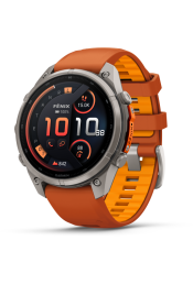 Spordikell Garmin fenix 9 47mm Pro inReach - Titanium with Autumn Orange/Spark Orange Silicone Band