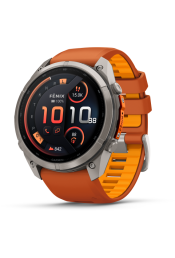 Spordikell Garmin fenix 9 51mm Pro inReach - Titanium with Autumn Orange/Spark Orange Silicone Band