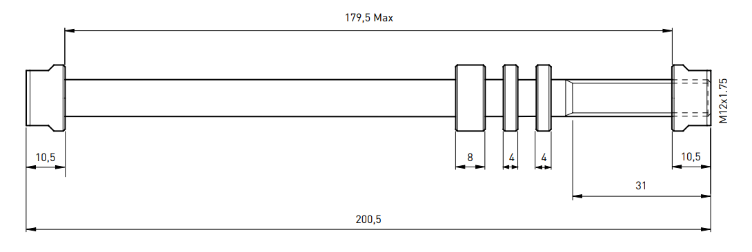 Diagram of E-Thru M12x1.75 (T1708)