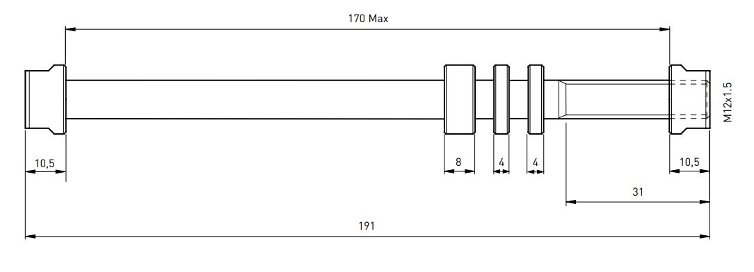 Diagram of E-Thru M12x1.5 (T1710)