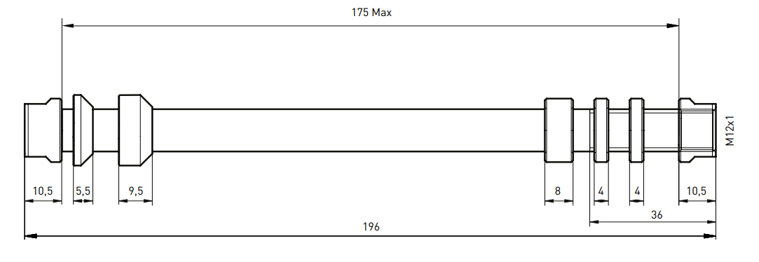 Diagram of E-Thru M12x1 (T1711)